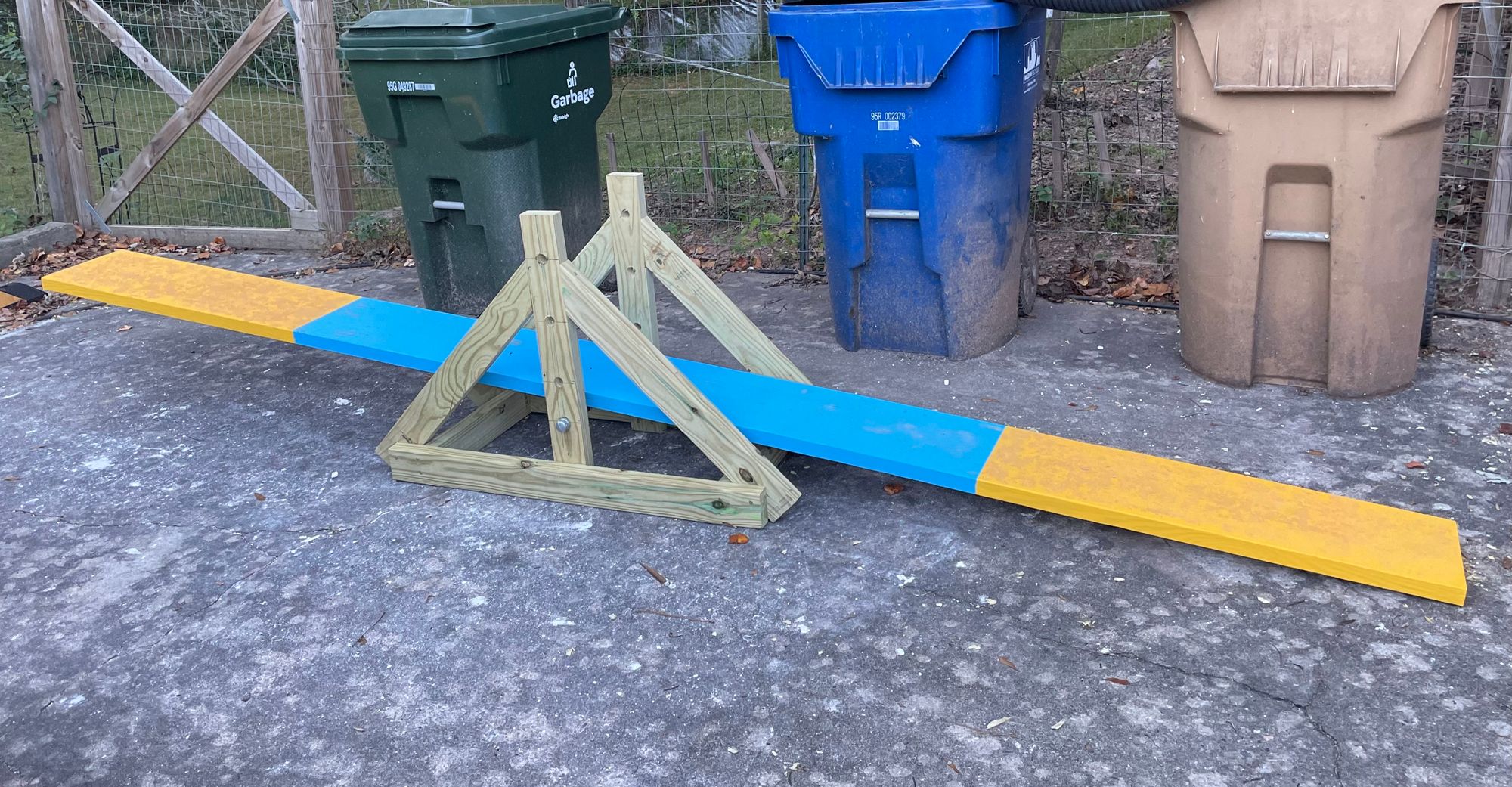 DIY project dog agility teeter