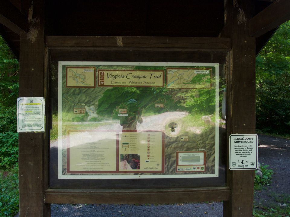 Virginia Creeper Trail signage: Damascus - Whitetop Section